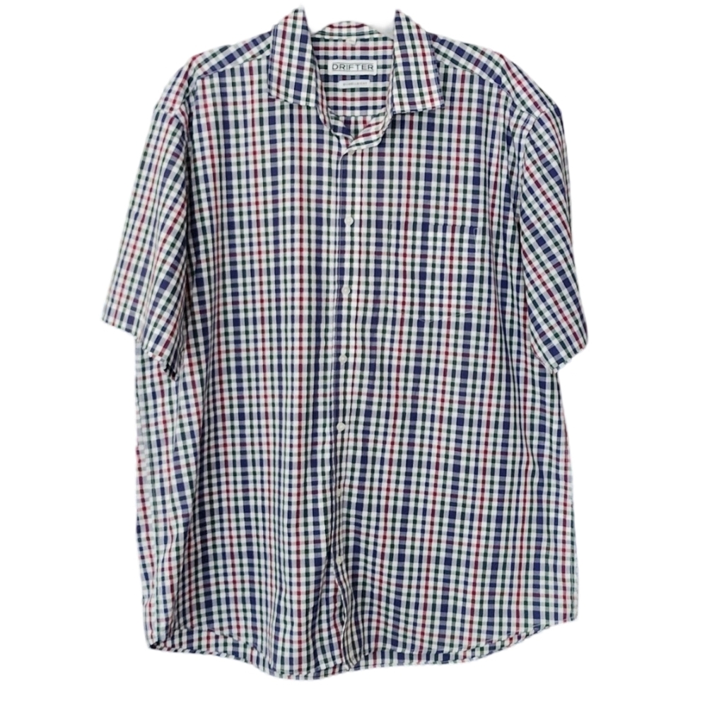 Drifter Bugelleicht Button-up‎ Multicolor Plaid Shirt Men's XL
